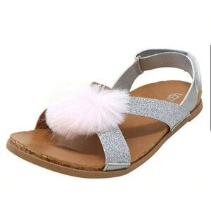 UGG Australia Girls 3 Fonda Sandals Girls 3 Pom-pom Glitter Open-toe Kids Shoes
